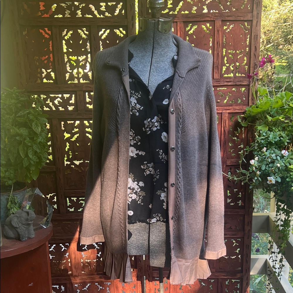 Peace of Cloth Charcoal Gray Cardigan Sweater